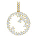 Ladies Natural Diamond Scattered Circle Pendant — 14K Yellow Gold