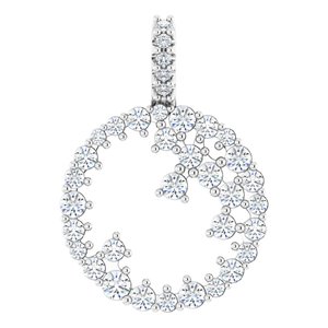 Ladies Natural Diamond Scattered Circle Pendant — Platinum