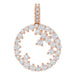 Ladies Natural Diamond Scattered Circle Pendant — 14K Rose Gold