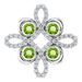 Ladies Natural Peridot Natural Diamond Clover Pendant (I1, H-I) — Platinum