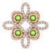 Ladies Natural Peridot Natural Diamond Clover Pendant (I1, H-I) — 14K Rose Gold