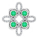 Ladies Natural Emerald Natural Diamond Clover Pendant (I1, H-I) — Platinum