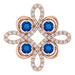 Ladies Natural Blue Sapphire Natural Diamond Clover Pendant (I1, H-I) — 14K Rose Gold