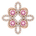 Ladies Natural Pink Tourmaline Natural Diamond Clover Pendant (I1, H-I) — 14K Rose Gold