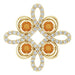 Ladies Natural Citrine Natural Diamond Clover Pendant (I1, H-I) — 14K Yellow Gold