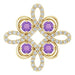 Ladies Natural Amethyst Natural Diamond Pendant (I1, H-I) — 14K Yellow Gold