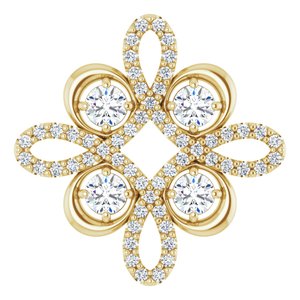 Ladies Natural Diamond Clover Pendant (I1, H-I) — 14K Yellow Gold