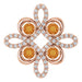 Ladies Natural Citrine Natural Diamond Clover Pendant (I1, H-I) — 14K Rose Gold
