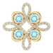 Ladies Natural Aquamarine Natural Diamond Clover Pendant (I1, H-I) — 14K Yellow Gold