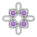 Ladies Natural Amethyst Natural Diamond Pendant (I1, H-I) — 14K White Gold