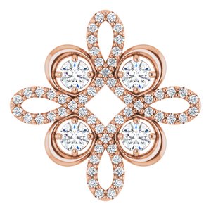 Ladies Natural Diamond Clover Pendant (I1, H-I) — 14K Rose Gold