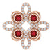 Ladies Natural Mozambique Garnet Natural Diamond Clover Pendant (I1, H-I) — 14K Rose Gold