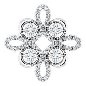 Ladies Natural Diamond Clover Pendant (I1, H-I) — Platinum