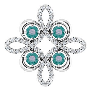 Ladies Natural Alexandrite Natural Diamond Pendant (I1, H-I) — Platinum