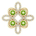 Ladies Natural Peridot Natural Diamond Clover Pendant (I1, H-I) — 14K Yellow Gold