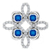 Ladies Natural Blue Sapphire Natural Diamond Clover Pendant (I1, H-I) — Platinum