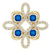 Ladies Natural Blue Sapphire Natural Diamond Clover Pendant (I1, H-I) — 14K Yellow Gold