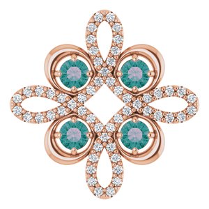 Ladies Natural Alexandrite Natural Diamond Pendant (I1, H-I) — 14K Rose Gold