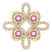 Ladies Natural Pink Tourmaline Natural Diamond Clover Pendant (I1, H-I) — 14K Yellow Gold