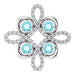 Ladies Natural Blue Zircon Natural Diamond Clover Pendant (I1, H-I) — Platinum