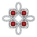 Ladies Natural Mozambique Garnet Natural Diamond Clover Pendant (I1, H-I) — Platinum