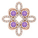 Ladies Natural Amethyst Natural Diamond Pendant (I1, H-I) — 14K Rose Gold