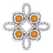 Ladies Natural Citrine Natural Diamond Clover Pendant (I1, H-I) — Platinum