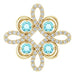 Ladies Natural Blue Zircon Natural Diamond Clover Pendant (I1, H-I) — 14K Yellow Gold