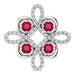 Ladies Natural Ruby Natural Diamond Clover Pendant (Si2-Si3, G-H) — Platinum