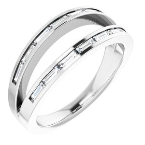 Ladies Natural Diamond Negative Space Ring (SI2-SI3, GHI) — Platinum