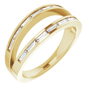 Ladies Natural Diamond Negative Space Ring (I1, GHI) — 14K Yellow Gold