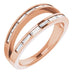 Ladies Natural Diamond Negative Space Ring (I1, GHI) — 14K Rose Gold