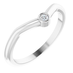 Ladies Natural Diamond Stackable (I1, G-H) — Sterling Silver