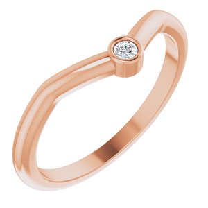 Ladies Natural Diamond Stackable (I1, G-H) — 14K Rose Gold