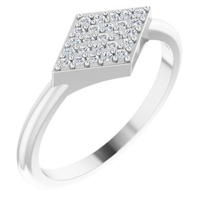 Ladies Natural Diamond Geometric Ring (SI2-SI3, G-H) — Sterling Silver