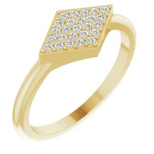 Ladies Natural Diamond Geometric Ring (SI2-SI3, G-H) — 14K Yellow Gold