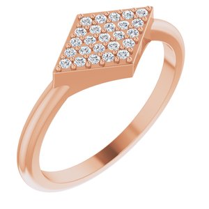 Ladies Natural Diamond Geometric Ring (SI2-SI3, G-H) — 14K Rose Gold
