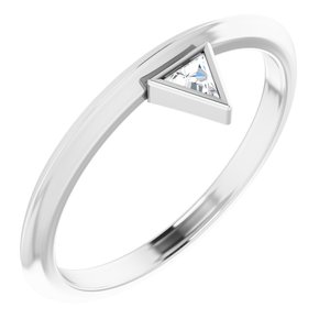 Ladies Natural Diamond Stackable Ring (SI2-SI3, G-H) — Sterling Silver