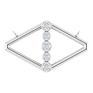Ladies Natural Diamond Geometric Necklace Center (I1, G-H) — 14K White Gold