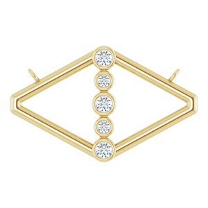 Ladies Natural Diamond Geometric Necklace Center (I1, G-H) — 14K Yellow Gold