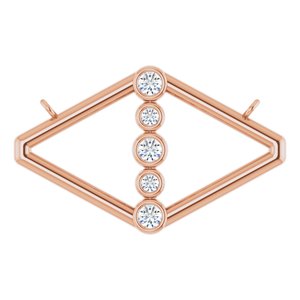 Ladies Natural Diamond Geometric Necklace Center (I1, G-H) — 14K Rose Gold