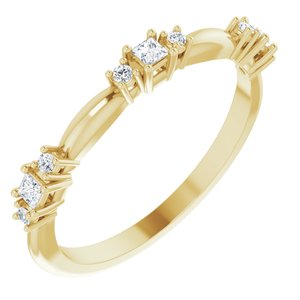 Ladies Natural Diamond Stackable Ring (I1, G-H) — 14K Yellow Gold