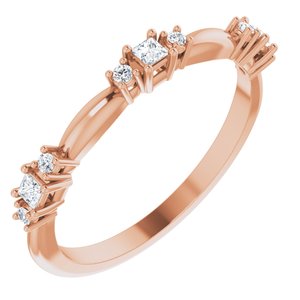 Ladies Natural Diamond Stackable Ring (I1, G-H) — 14K Rose Gold