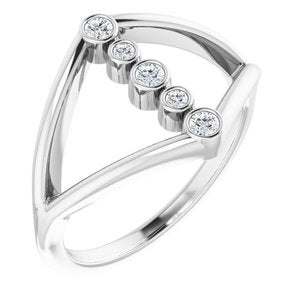 Ladies Natural Diamond Geometric Ring (SI2-SI3, G-H) — Platinum