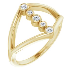 Ladies Natural Diamond Geometric Ring (SI2-SI3, G-H) — 14K Yellow Gold