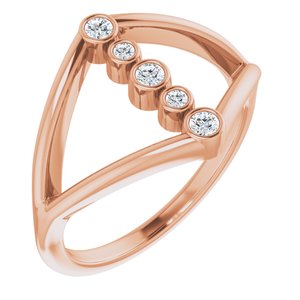 Ladies Natural Diamond Geometric Ring (SI2-SI3, G-H) — 14K Rose Gold