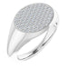 Ladies Natural Diamond Signet Ring (I1, G-H) — 14K White Gold