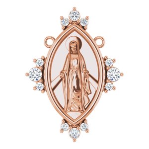 Ladies Natural Diamond Miraculous Necklace Center (I1, G-H) — 14K Rose Gold