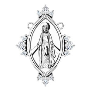 Ladies Natural Diamond Miraculous Necklace Center (I1, G-H) — 14K White Gold