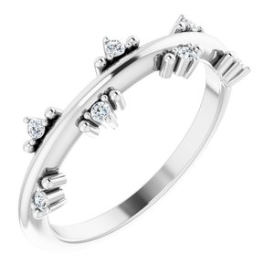 Ladies Natural Diamond Stackable Ring (SI2-SI3, G-H) — Platinum